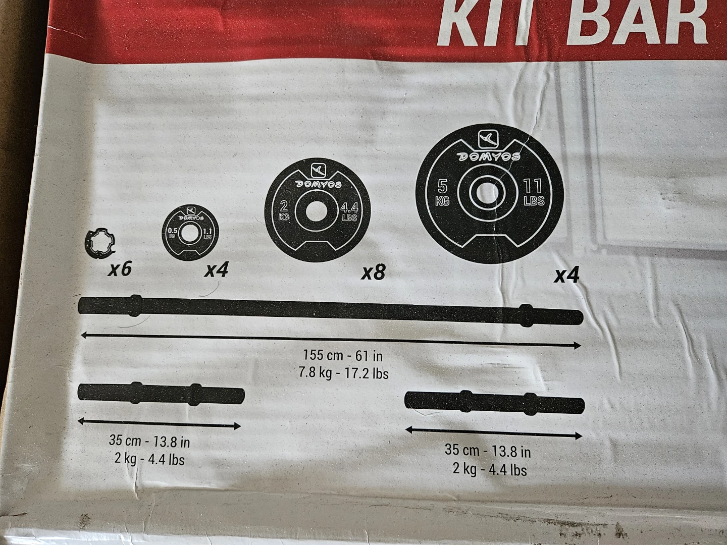 Decathlon DOMYOS Barbell and Weight Set - 50KG - photo 2