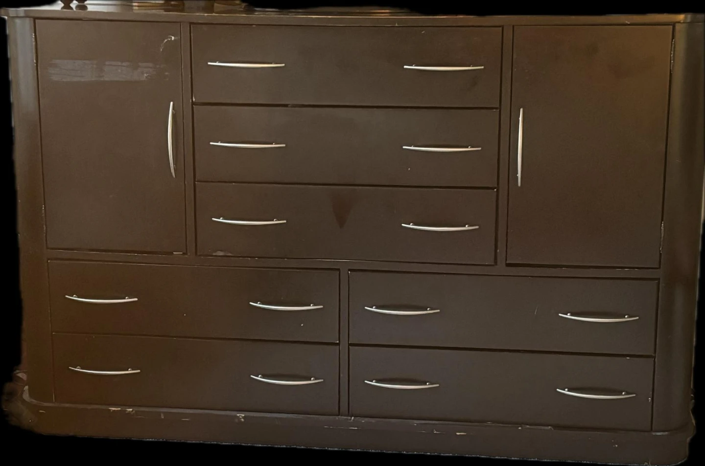 Dark Brown Dresser with Cabinet