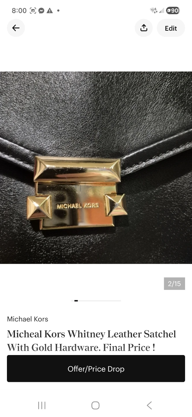 Michael Kors Whitney Leather Satchel with Gold Hardware - photo 2