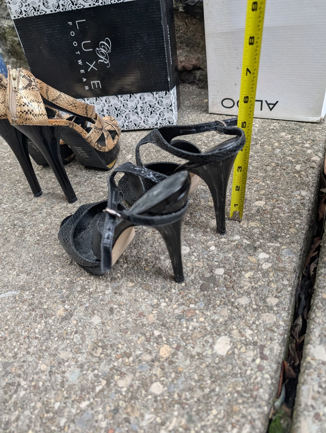 ALDO Black Snake Print Heels - photo 3