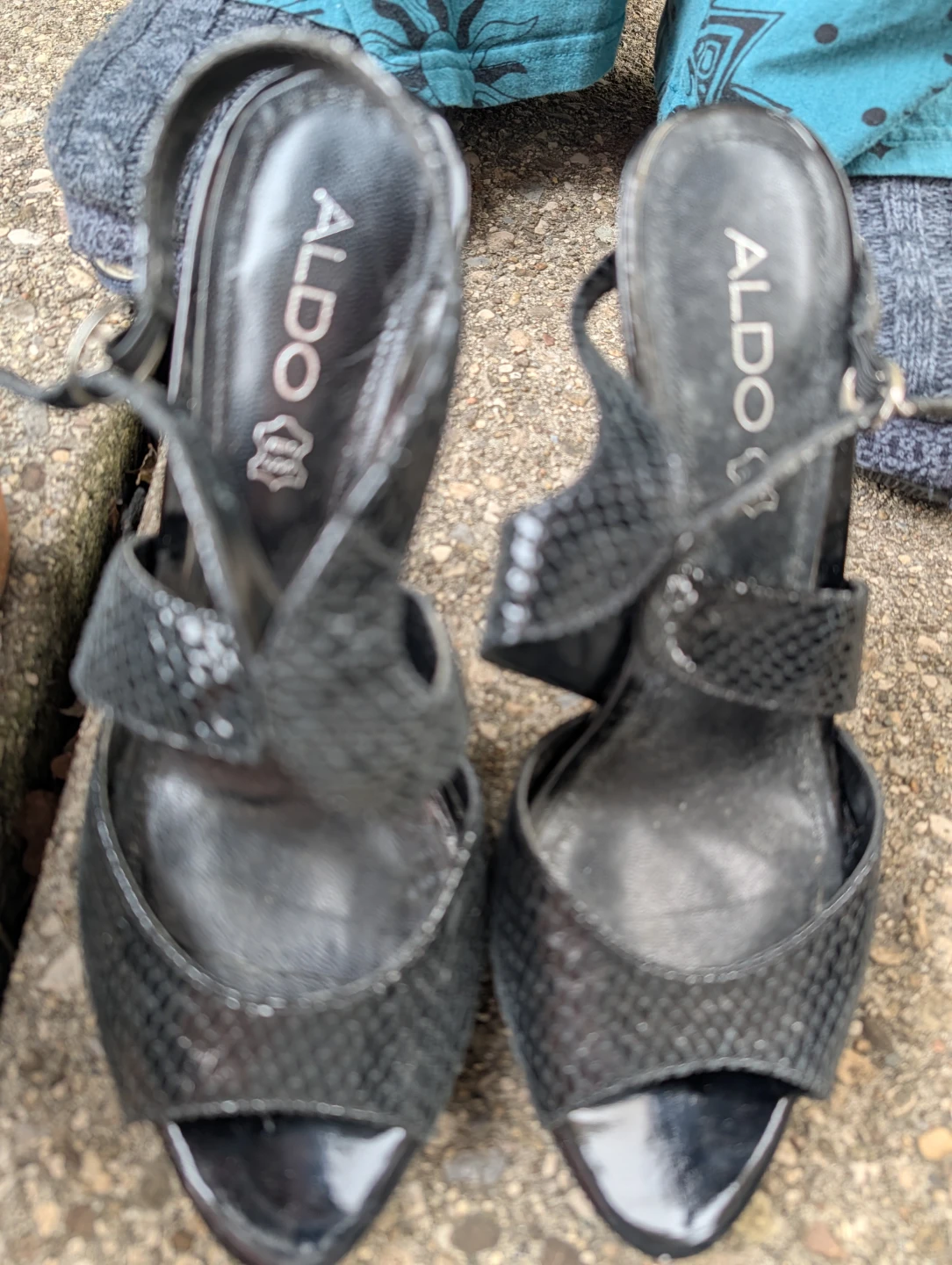 ALDO Black Snake Print Heels - photo 4