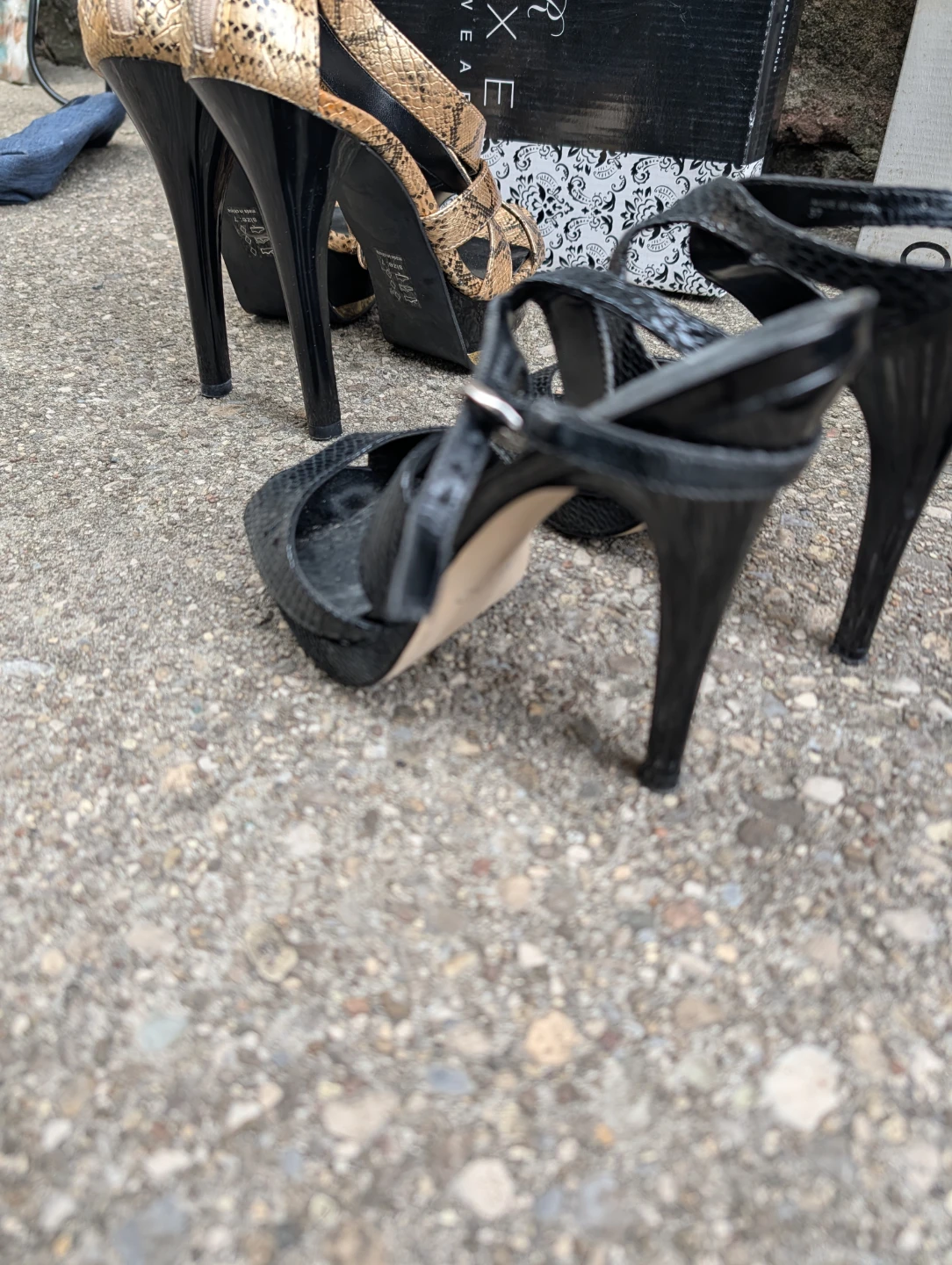 ALDO Black Snake Print Heels - photo 5