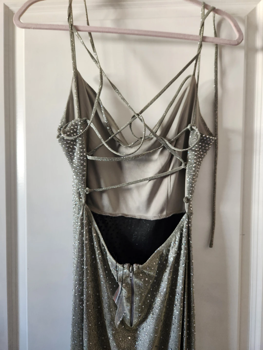 Sparkly Silver Maxi Dress M - photo 2