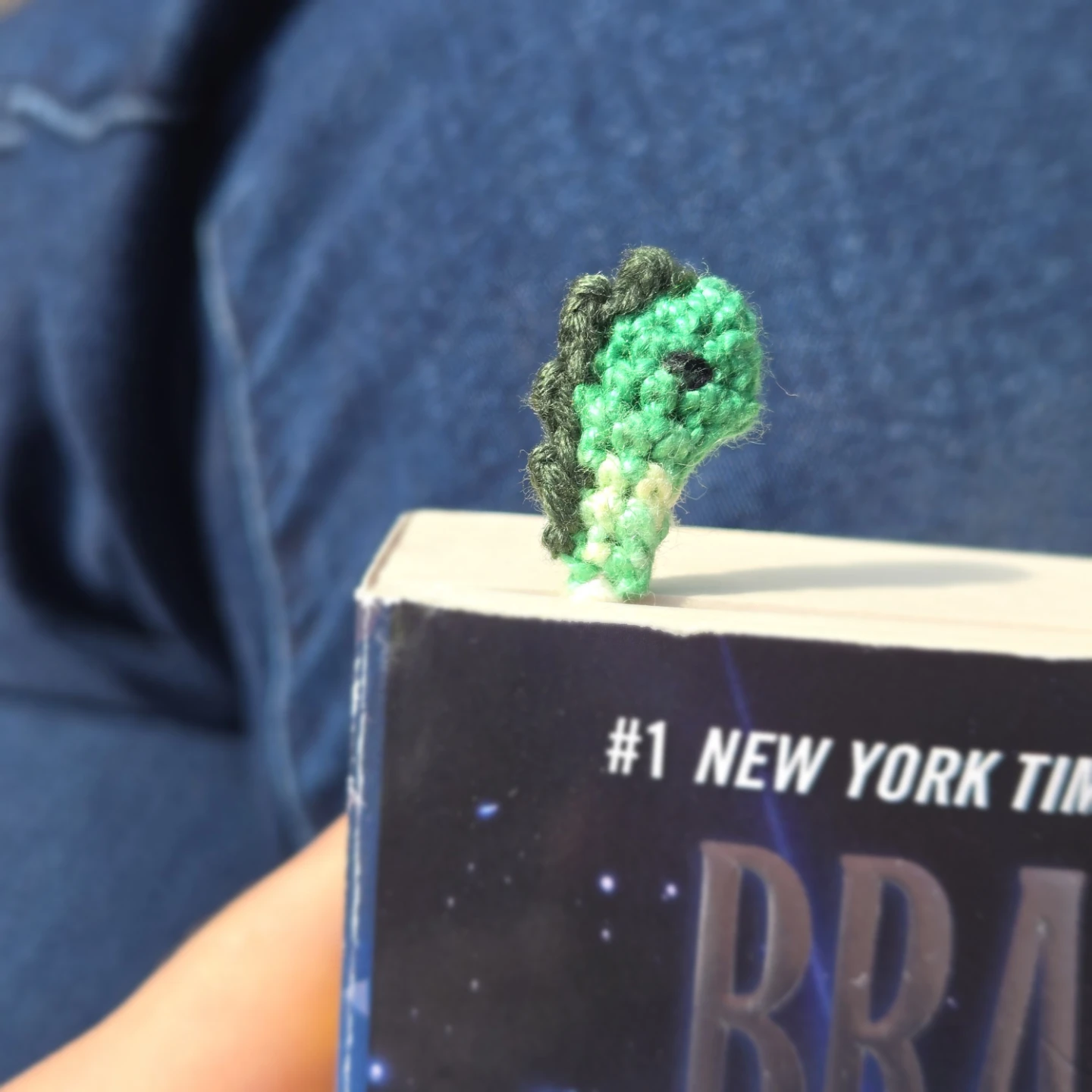 Handmade micro-crochet Dinosaur Bookmark 🌱