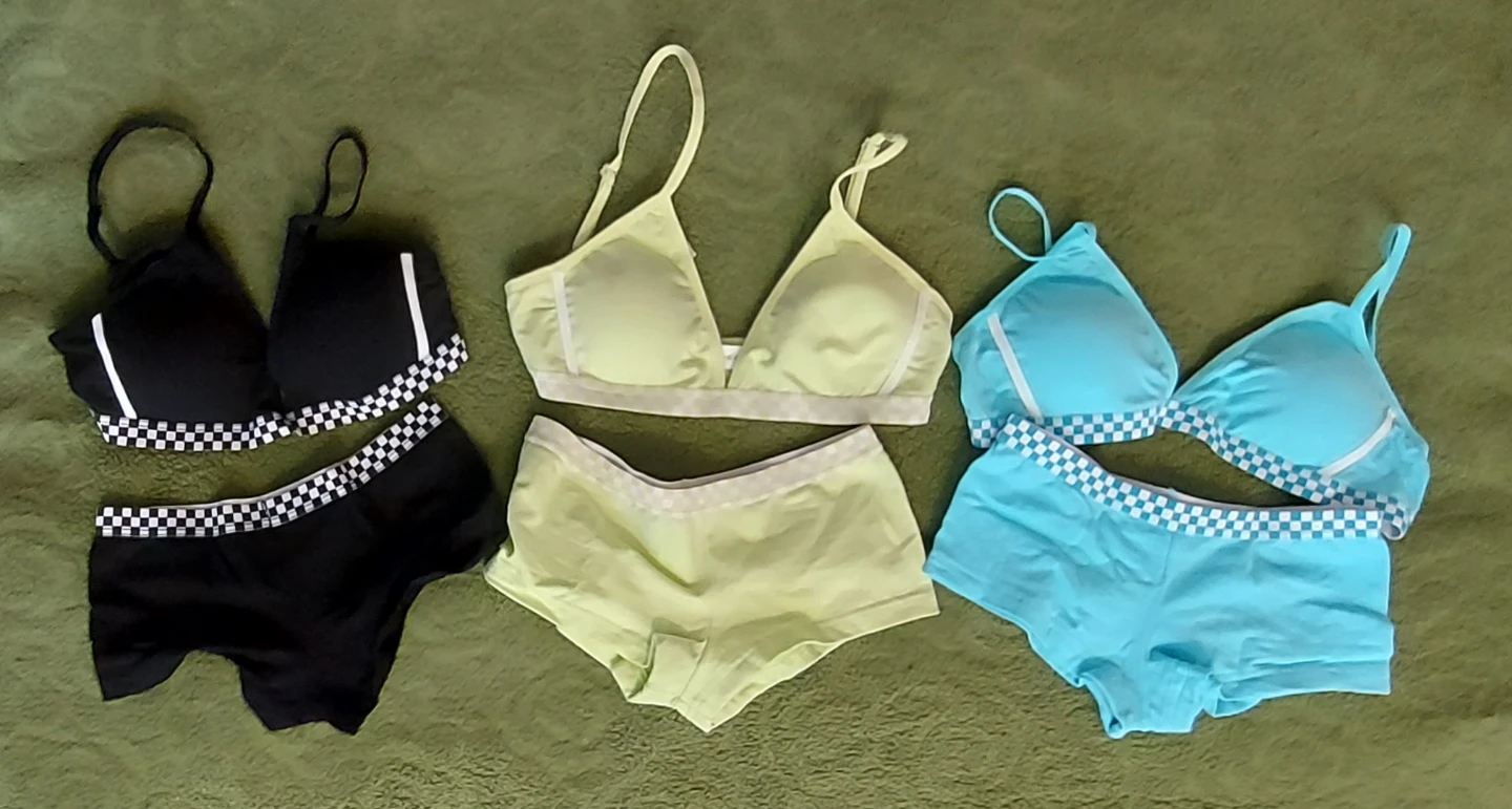 🆕 Set of 3 Cotton Spandex Bralettes and Shorts each pair $7