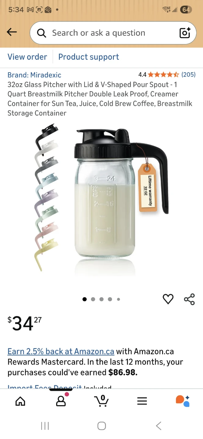 Miradexic 32oz Glass Pitcher with Lid - photo 2