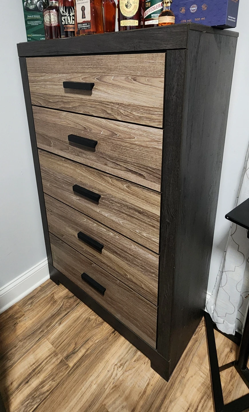 5-Drawer Tall Dresser - Wood Grain Finish