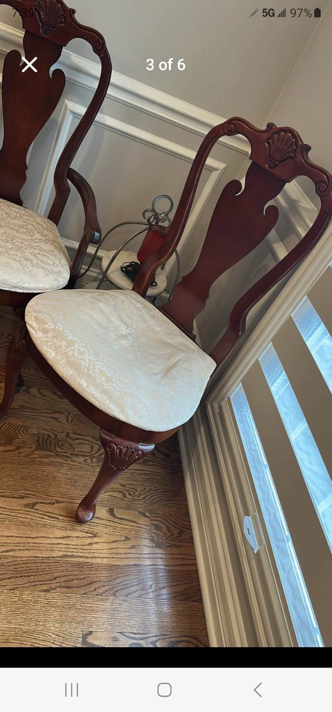 Set of 6 Vintage Ornate Dining Chairs - photo 3