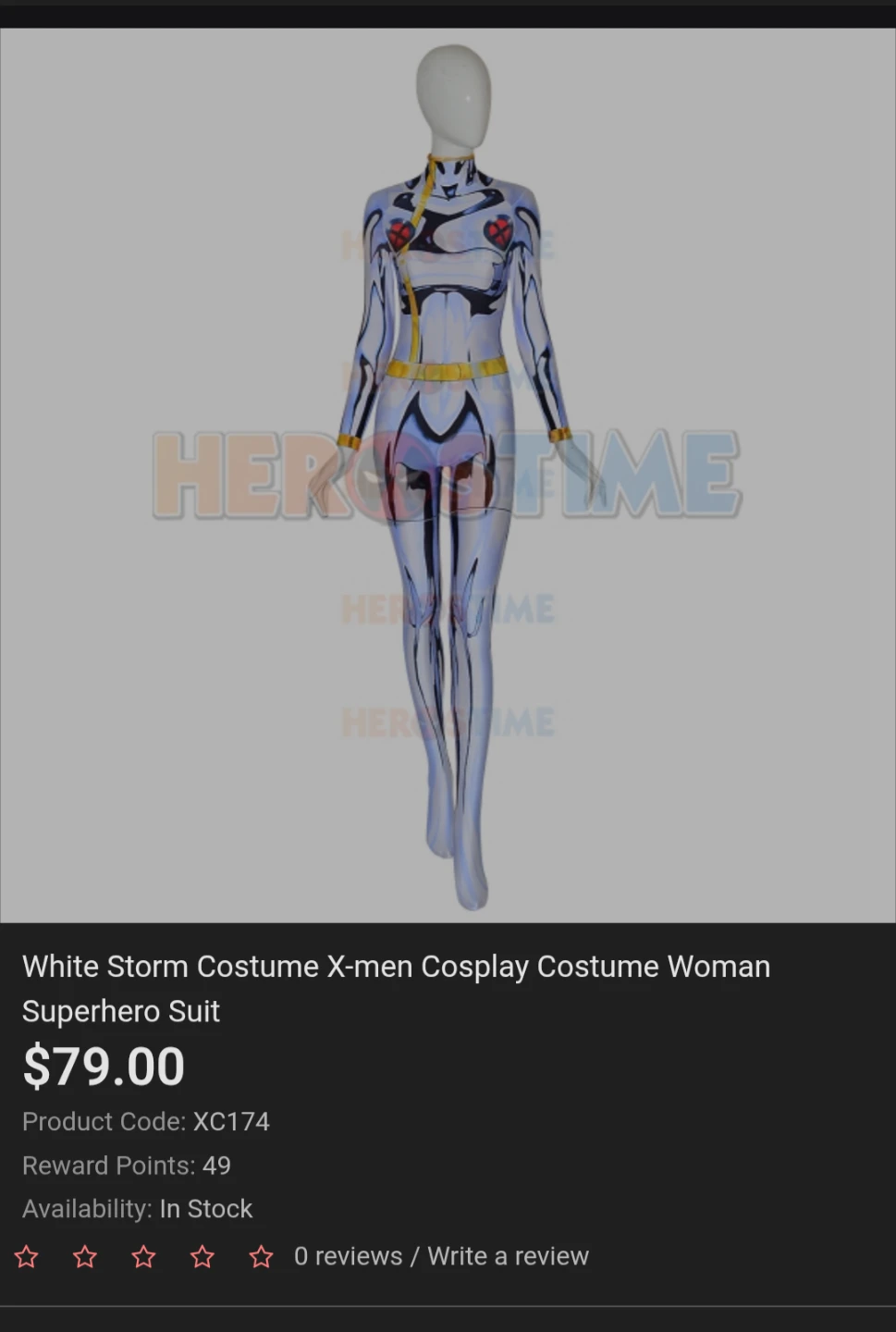 Xmen storm costume + white wig