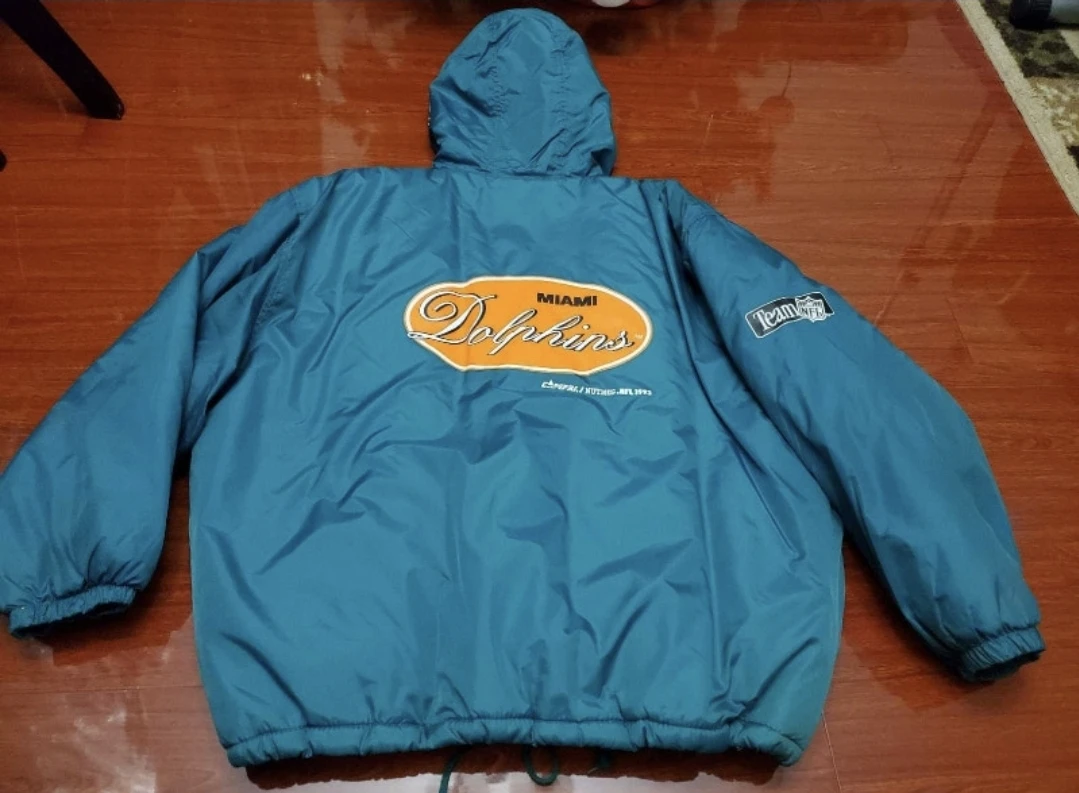 vintage 1993 Nutmeg Campri NFL Miami Dolphins jacket adult XL