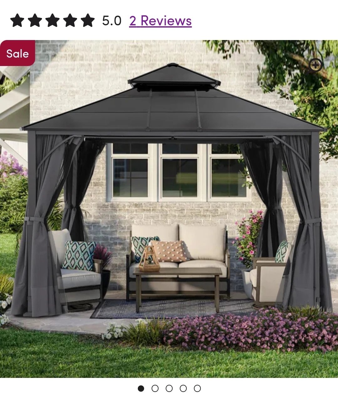 12 x 12 polycarbonate gazebo with netting & privacy panels