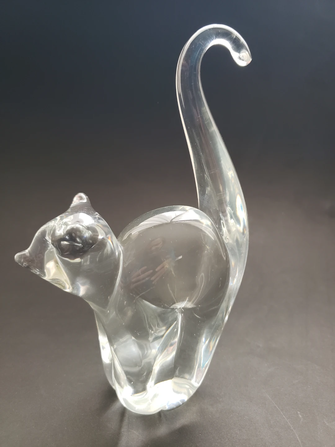 Chalet Riekes Clear Glass Cat Figurine