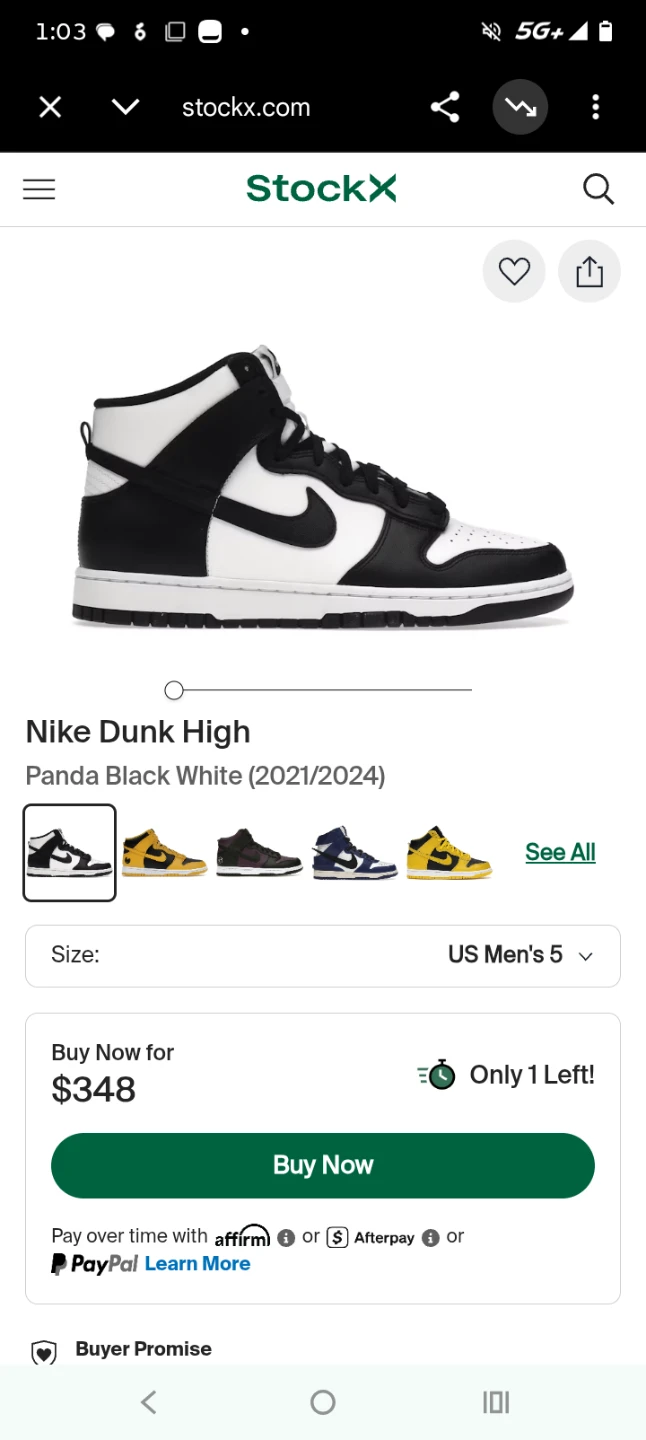 Nike Dunk High Panda Black White Sneakers an Orange and White.