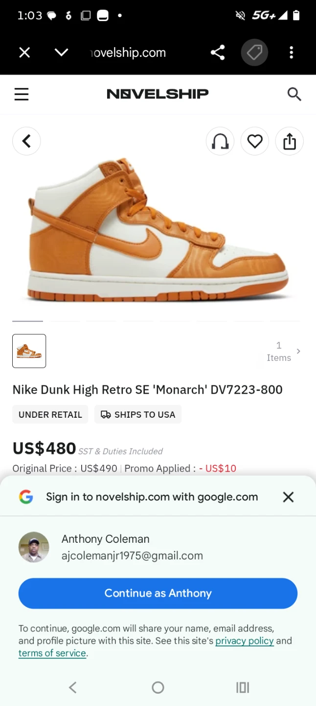Nike Dunk High Panda Black White Sneakers an Orange and White. - photo 2