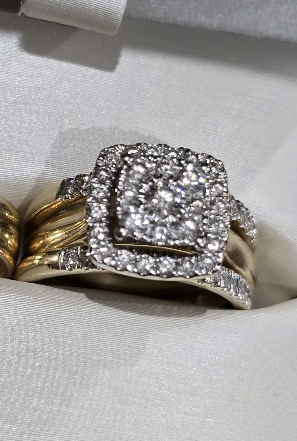 3pc Diamond Ring Set 10K Yellow Gold 1.00 CTW