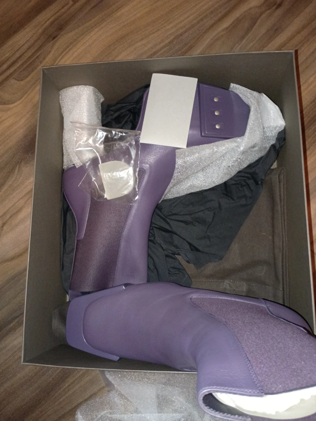 Rick Owens Beveled Platform Boots Eggplant Size 45