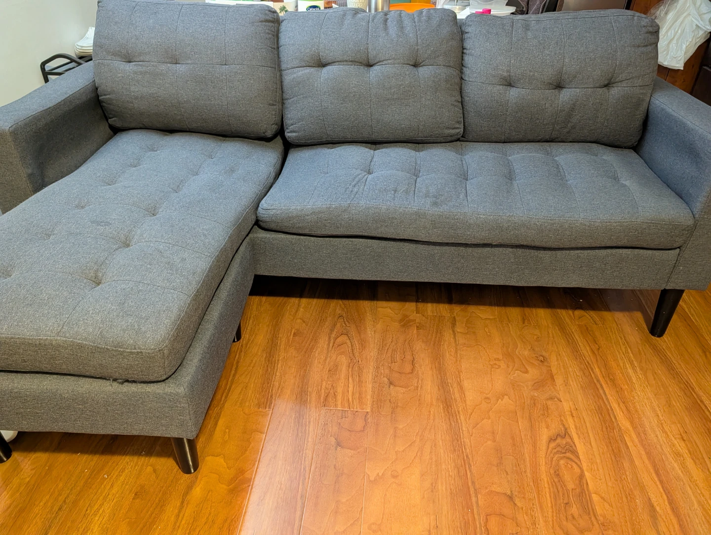 Grey Sectional Sofa with Chaise - photo 4