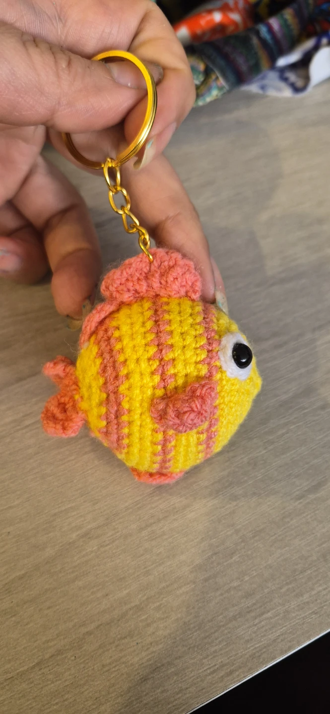 Handmade Crochet Fish Keychain