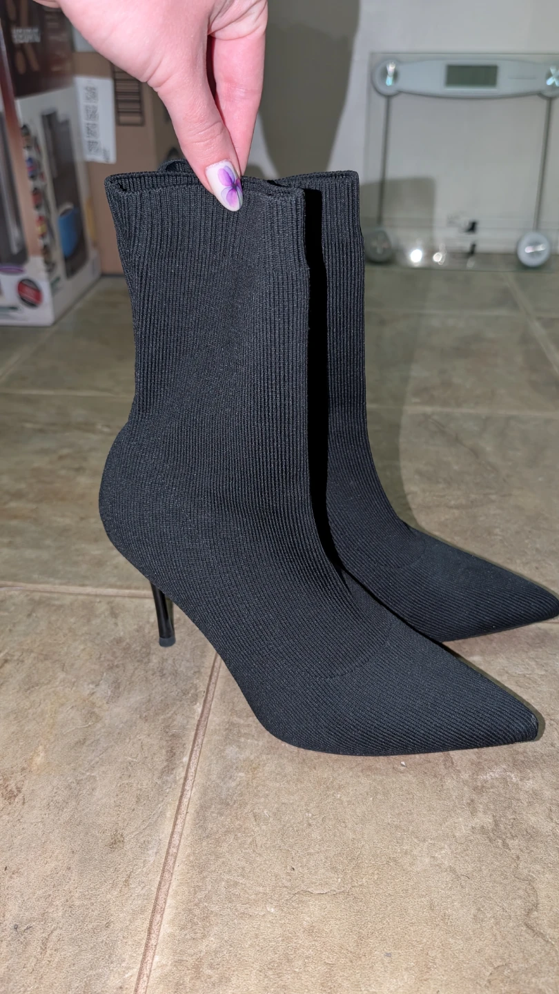 Black Sock Ankle Boots