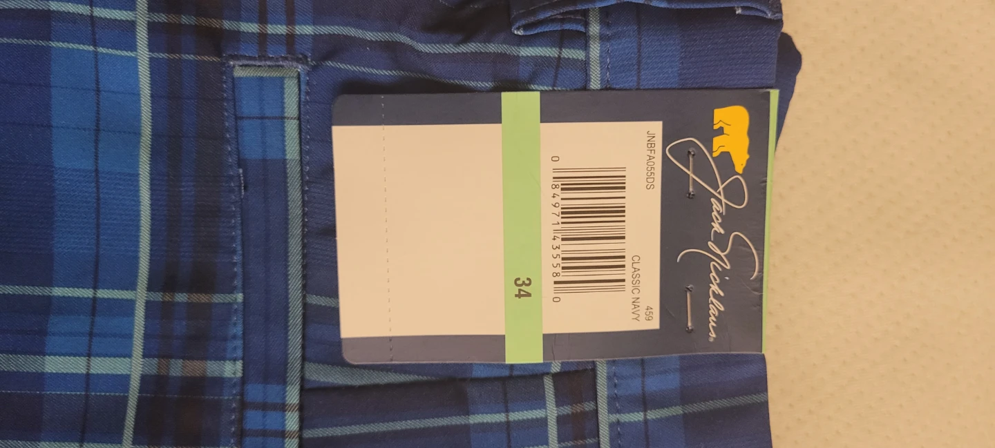 Jack Nicklaus Men's Classic Navy Plaid Shorts Size 34 - photo 3