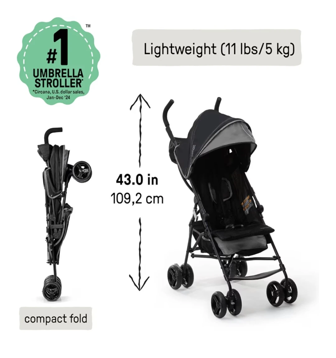 Black Umbrella Stroller - Lightweight - photo 2