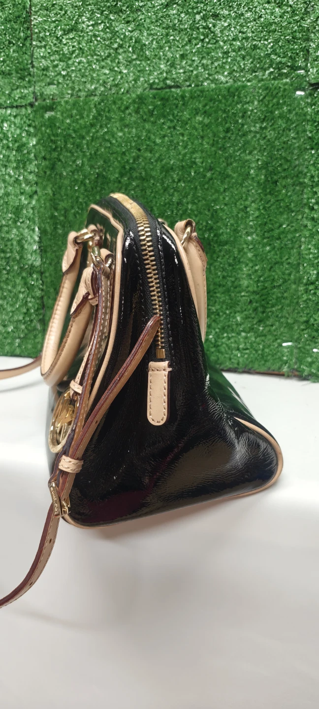 Michael Kors Black Patent Leather Satchel Handbag - photo 2