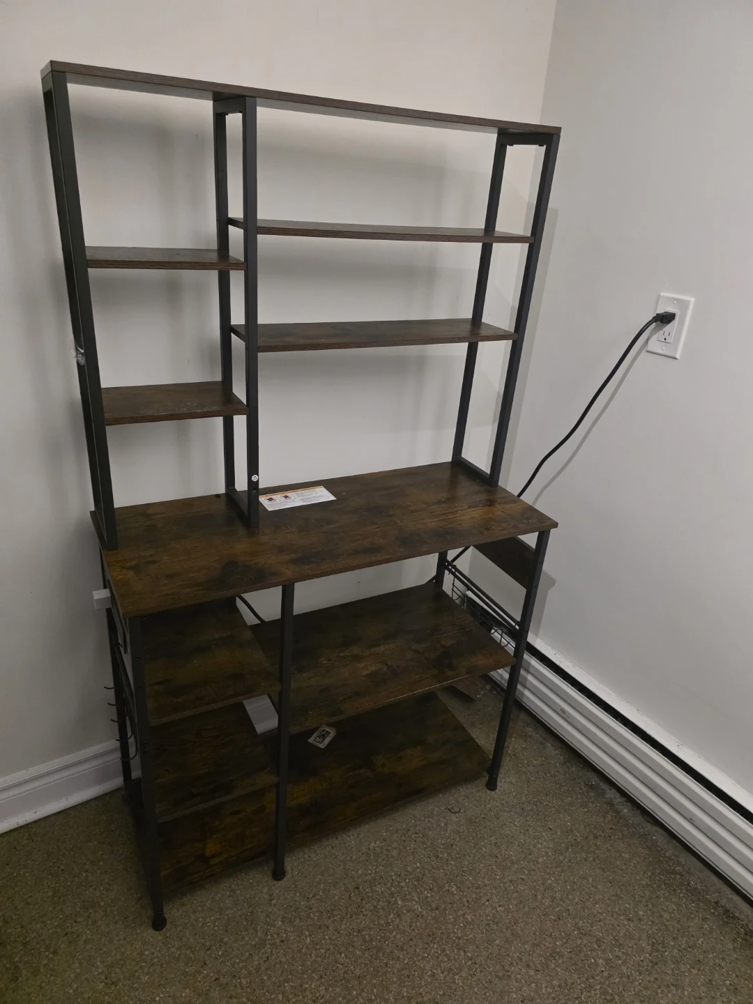 Industrial Style Bookshelf with Shelves