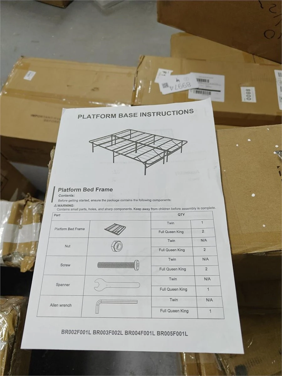 Brand New - Queen / 2 Twin 14" Foldable Metal Platform Bed Frame - photo 3