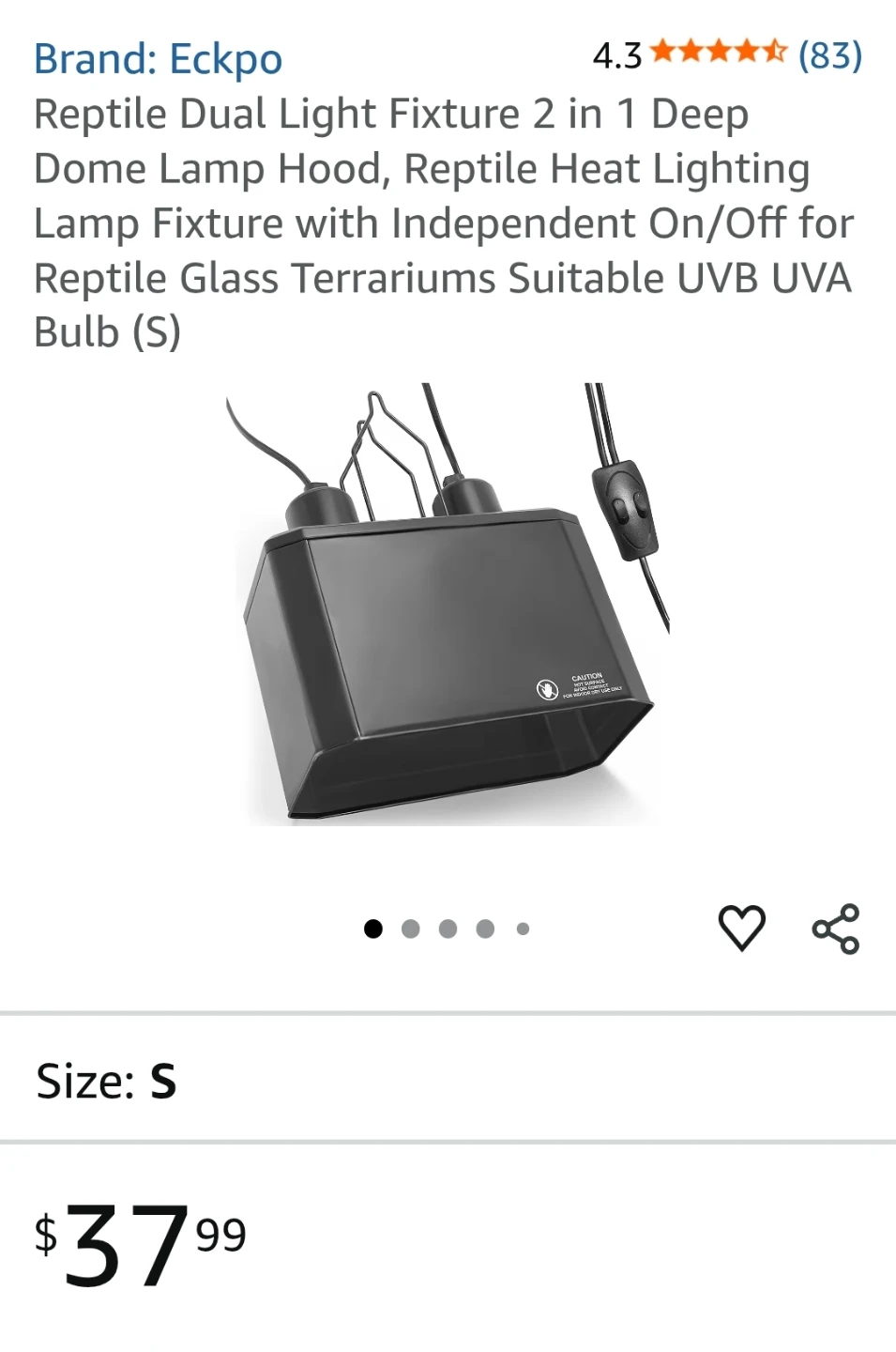 Reptile Dual Light Fixture