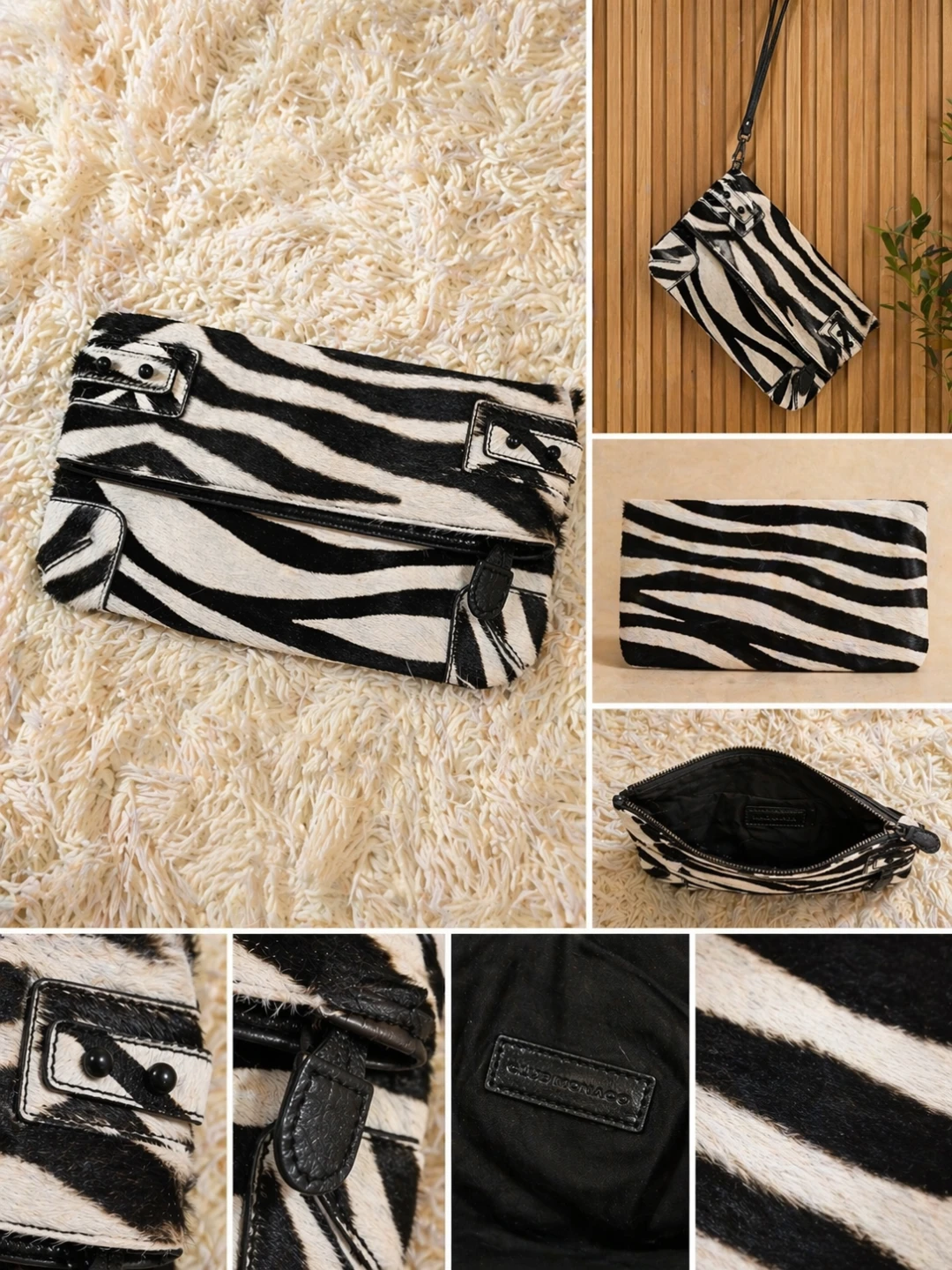 Zebra Print Clutch Bag
