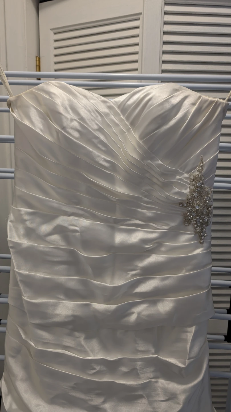 Strapless Ruched Wedding Dress with Embellishment - photo 3
