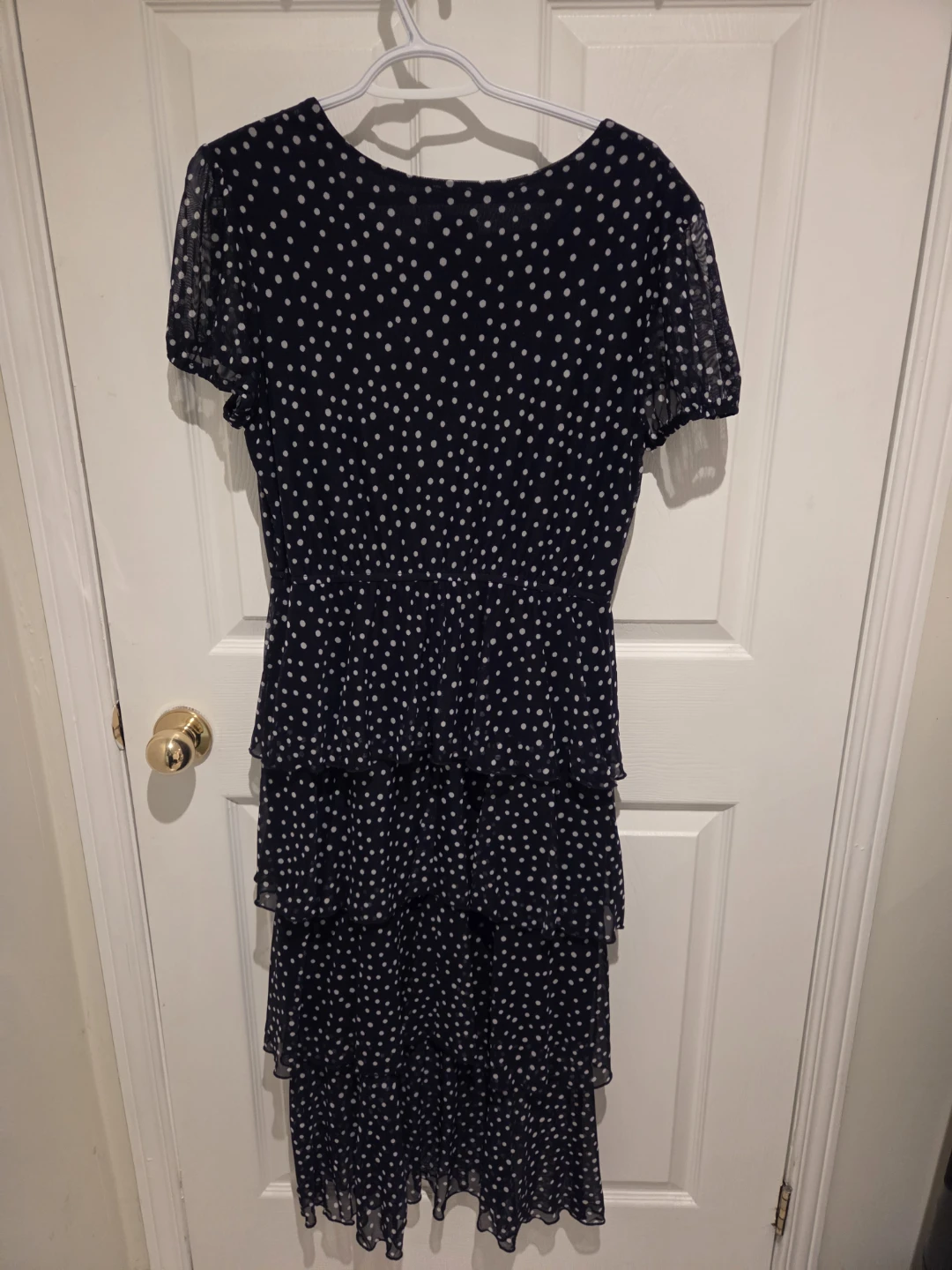 Kate Lily Navy Polka Dot Tiered Dress Size 12 - photo 2