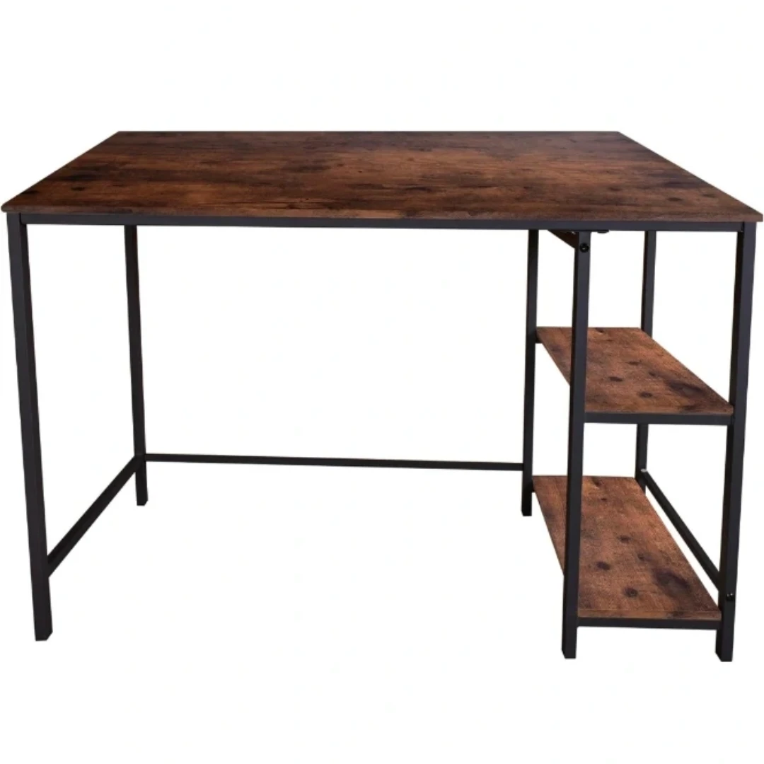 Rustic Brown Desk with Shelves - photo 2