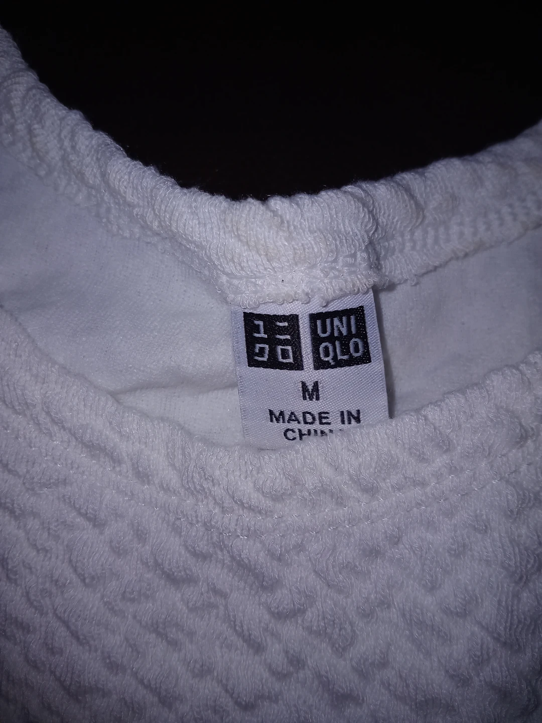 Uniqlo White Textured Tank Top - Size M - photo 2