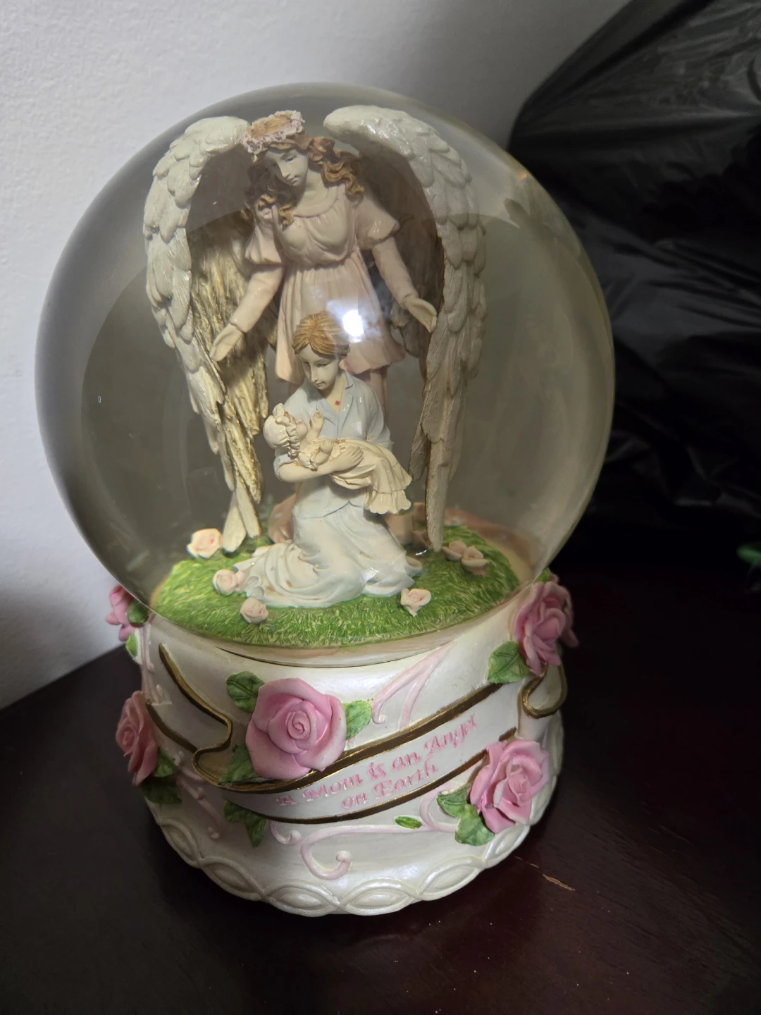 Angel and Baby Musical Snow Globe