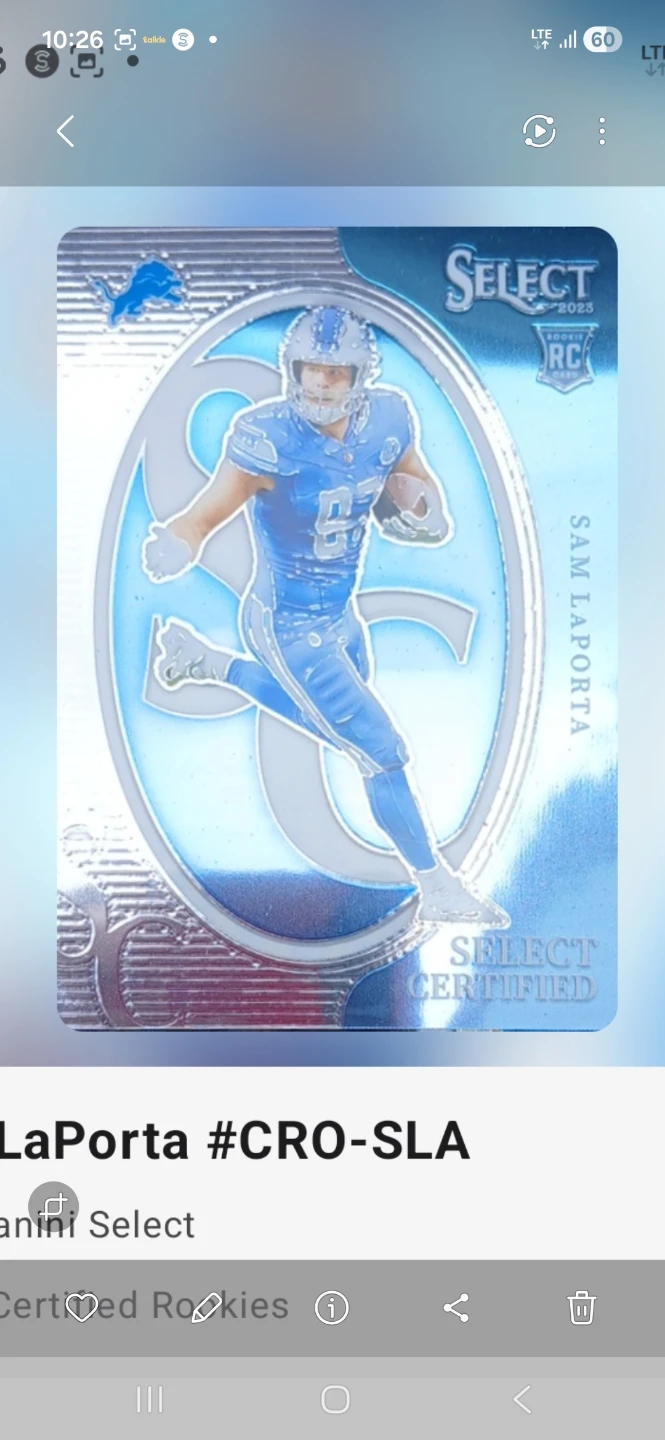2023 Panini Select Sam LaPorta Rookie Card #CRO-SLA