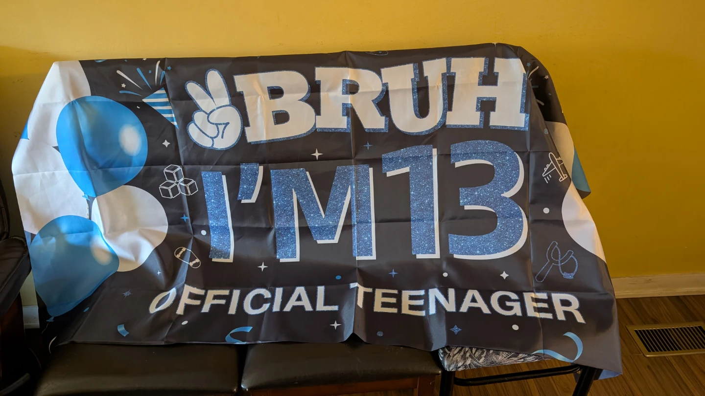 BRUH I'M 13 Official Teenager Birthday Banner
