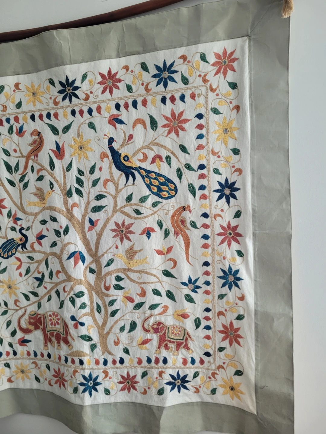 Embroidered Wall Hanging Tapestry with Tree of Life Motif - photo 2