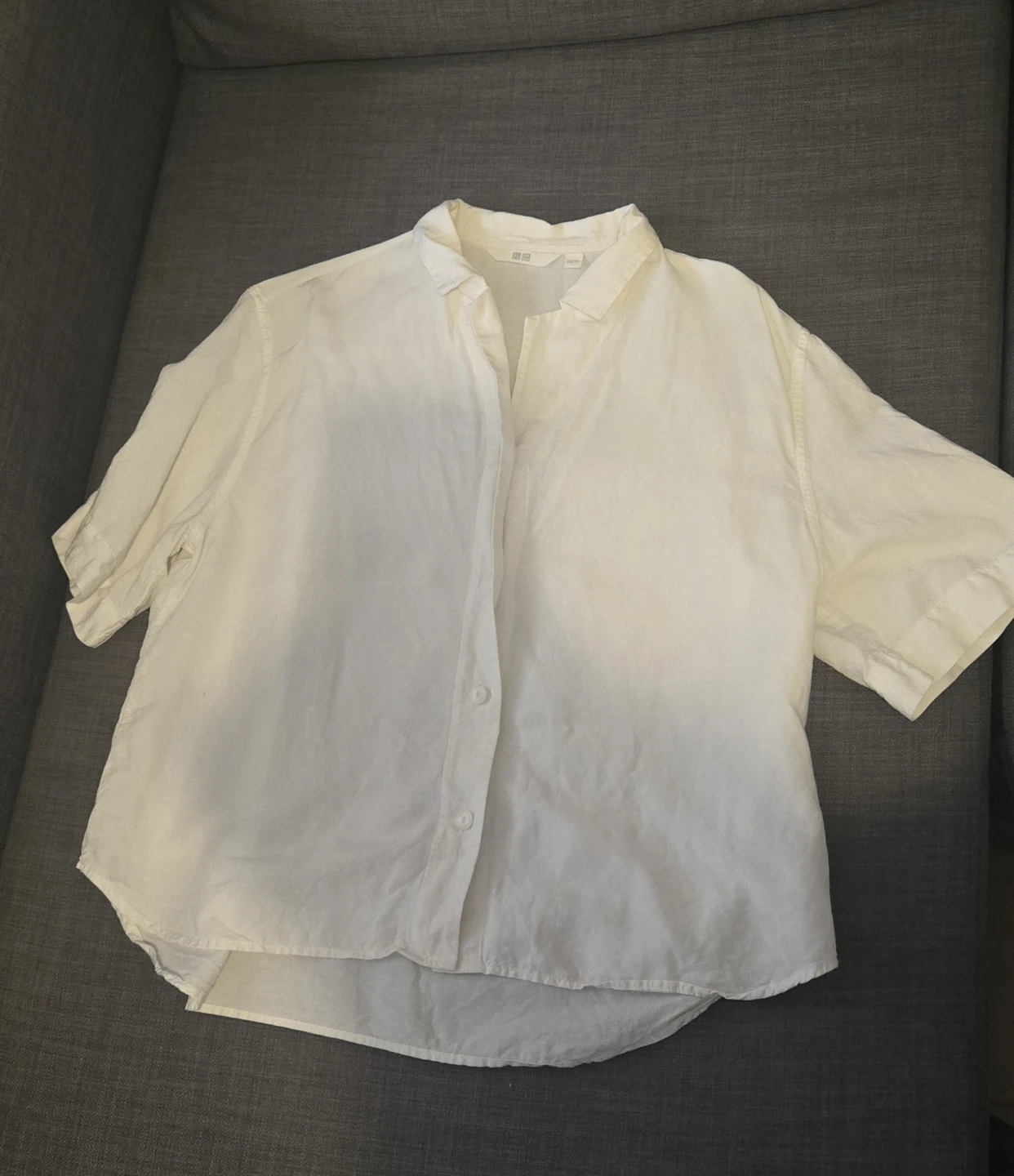 Uniqlo White Linen Blend Shirt - XS