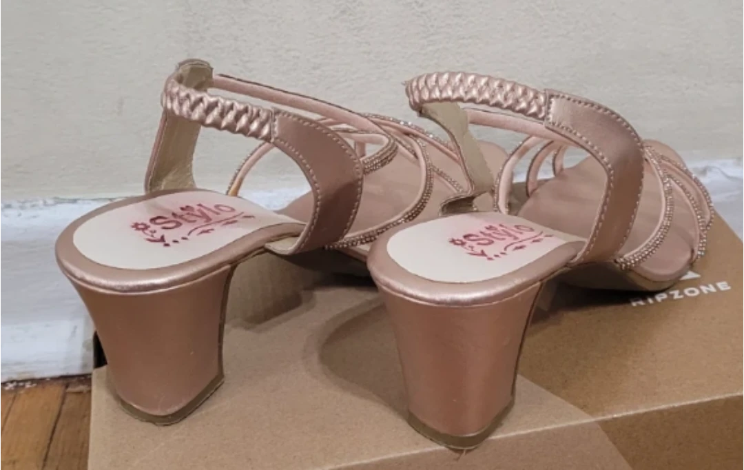 Stylo Rose Gold Embellished Block Heel Sandals - photo 2