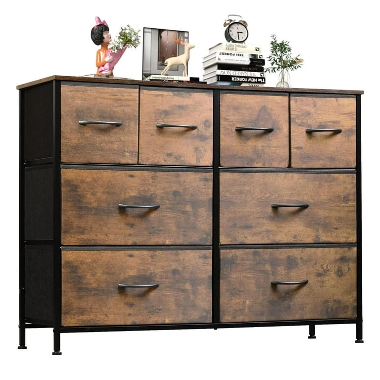 8-Drawer Dresser with Wood-Look Fabric Drawers