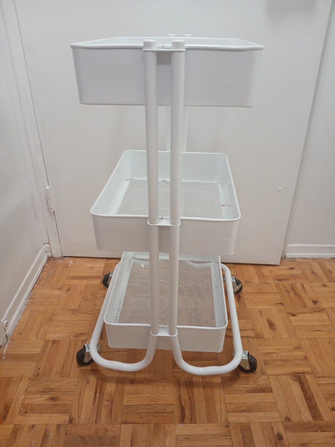 White 3-Tier Rolling Storage Cart