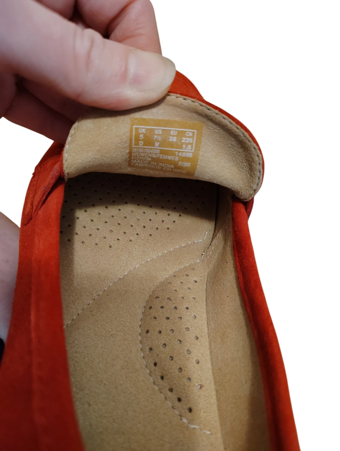 🤩Clarks Red Suede Loafers - Size 7,5 - photo 4
