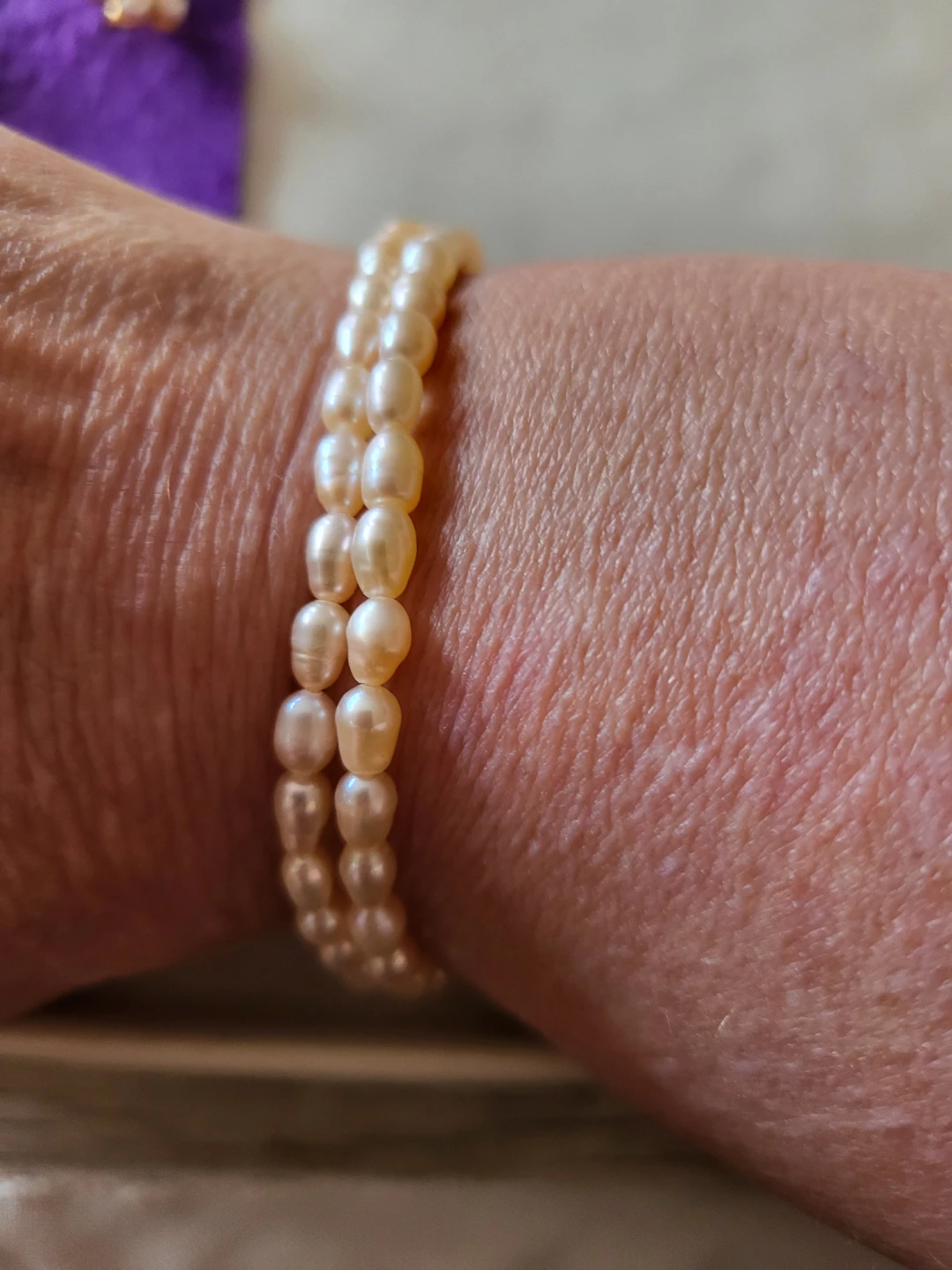 Peach Freshwater Pearl Bracelet