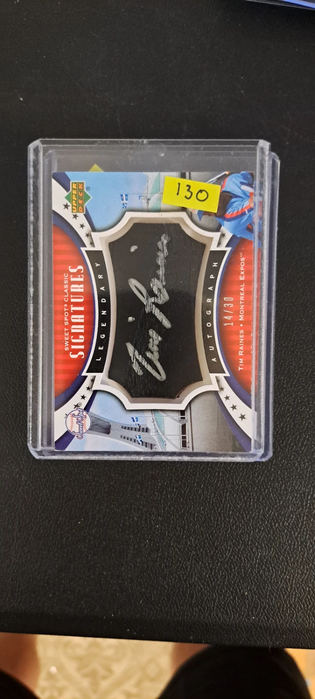 Upper Deck Tim Raines Autograph Baseball Card 14/30