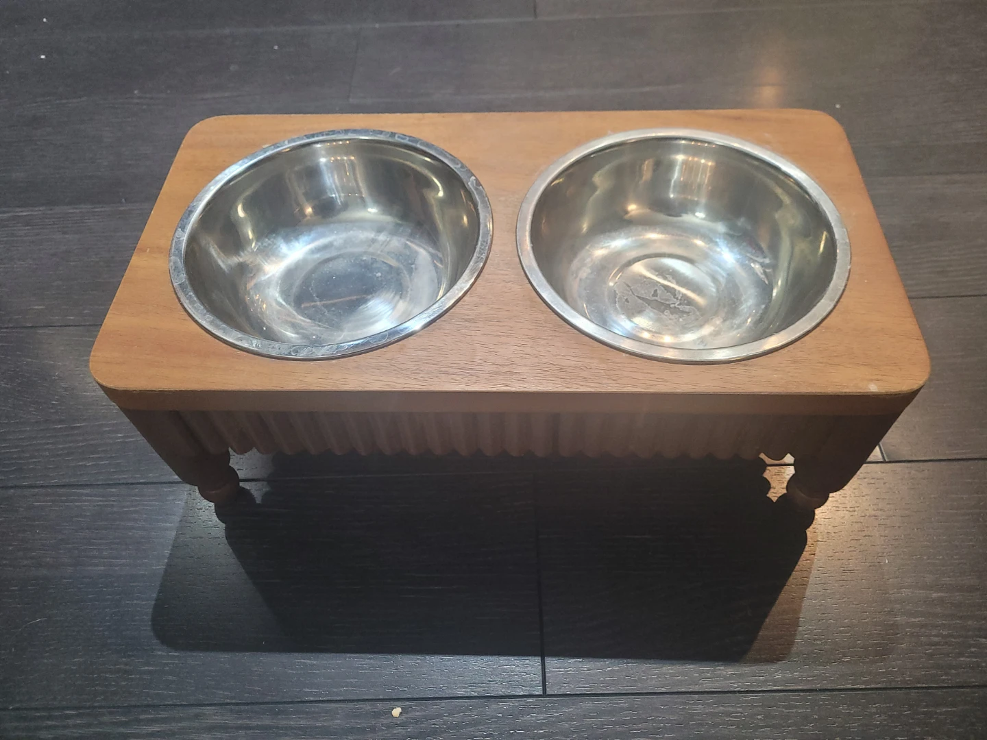 Wooden Elevated Pet Bowls for water and food