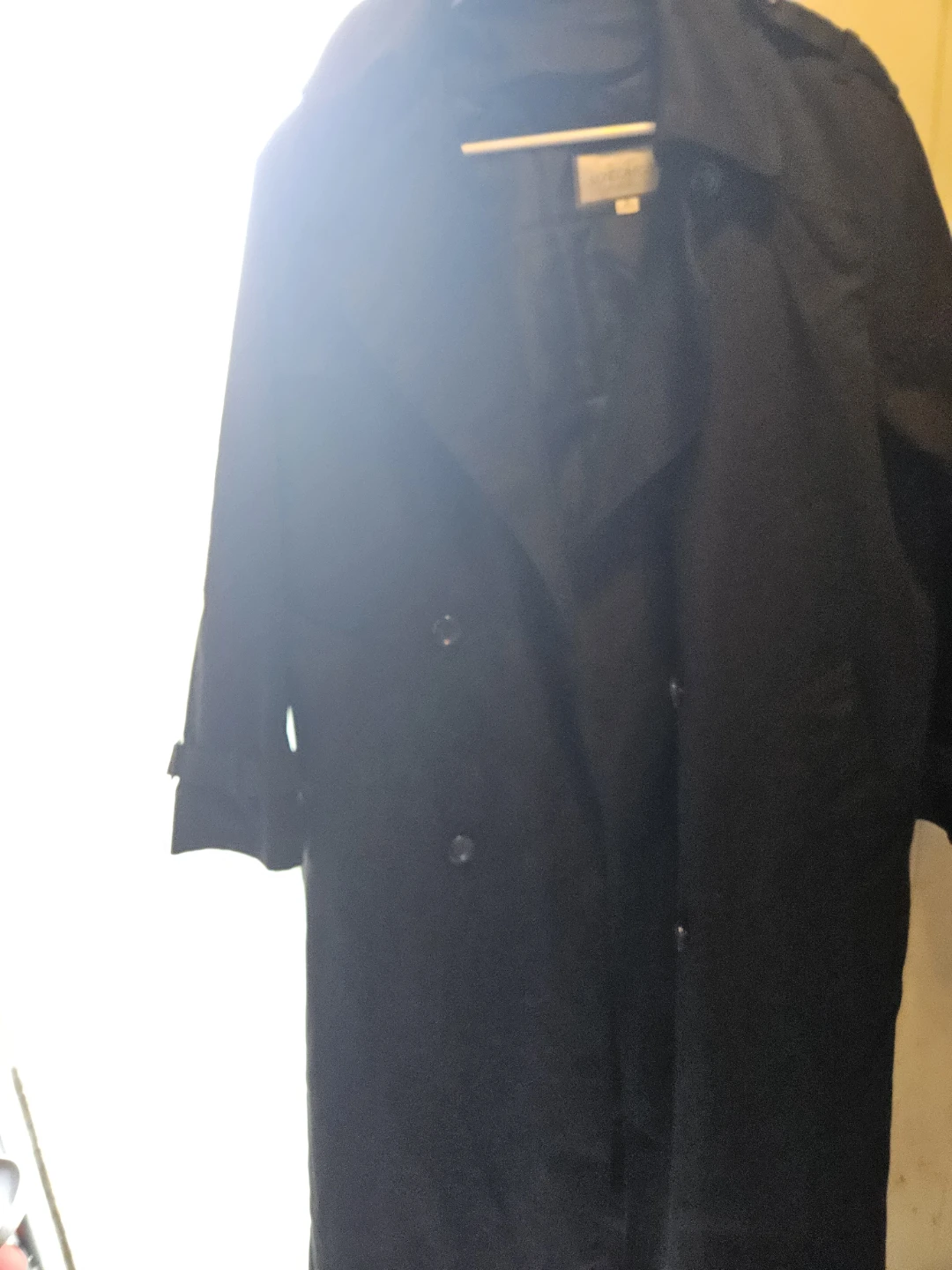 London Fog Black Trench Coat Size 8 - photo 4