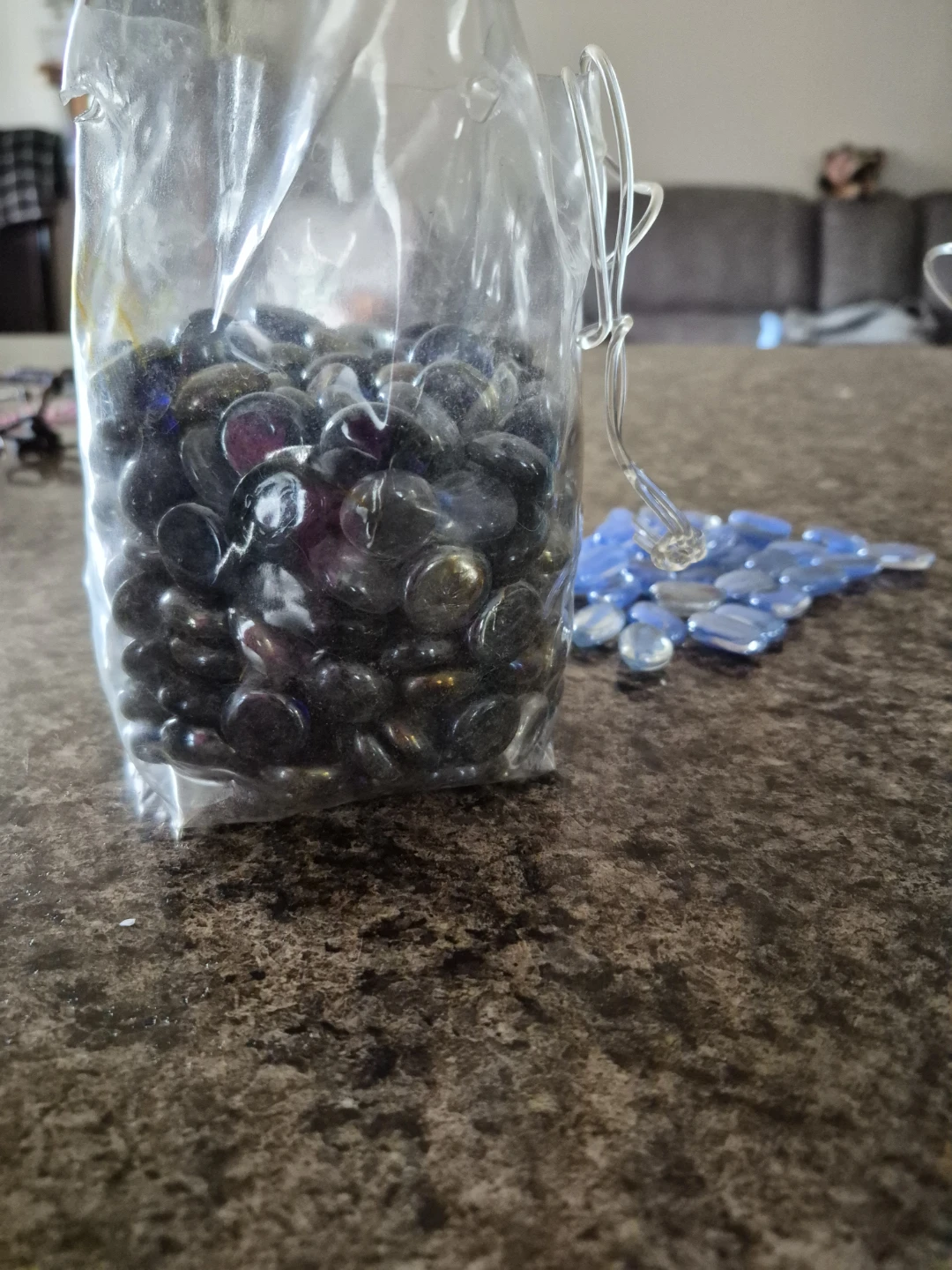 Decorative Glass Gems - Blue, Teal, and Dark Purple/Clear Mix - photo 3