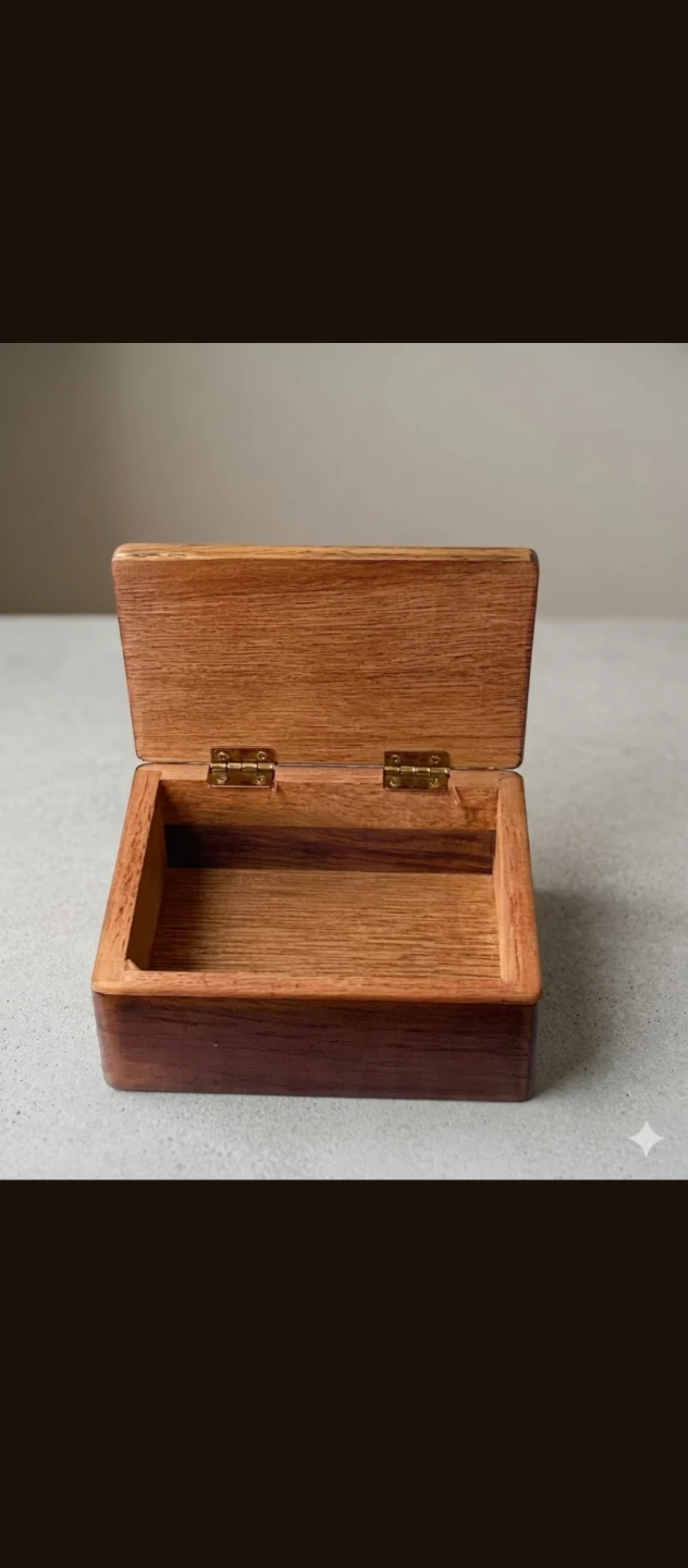 Wooden Hinged Trinket Box