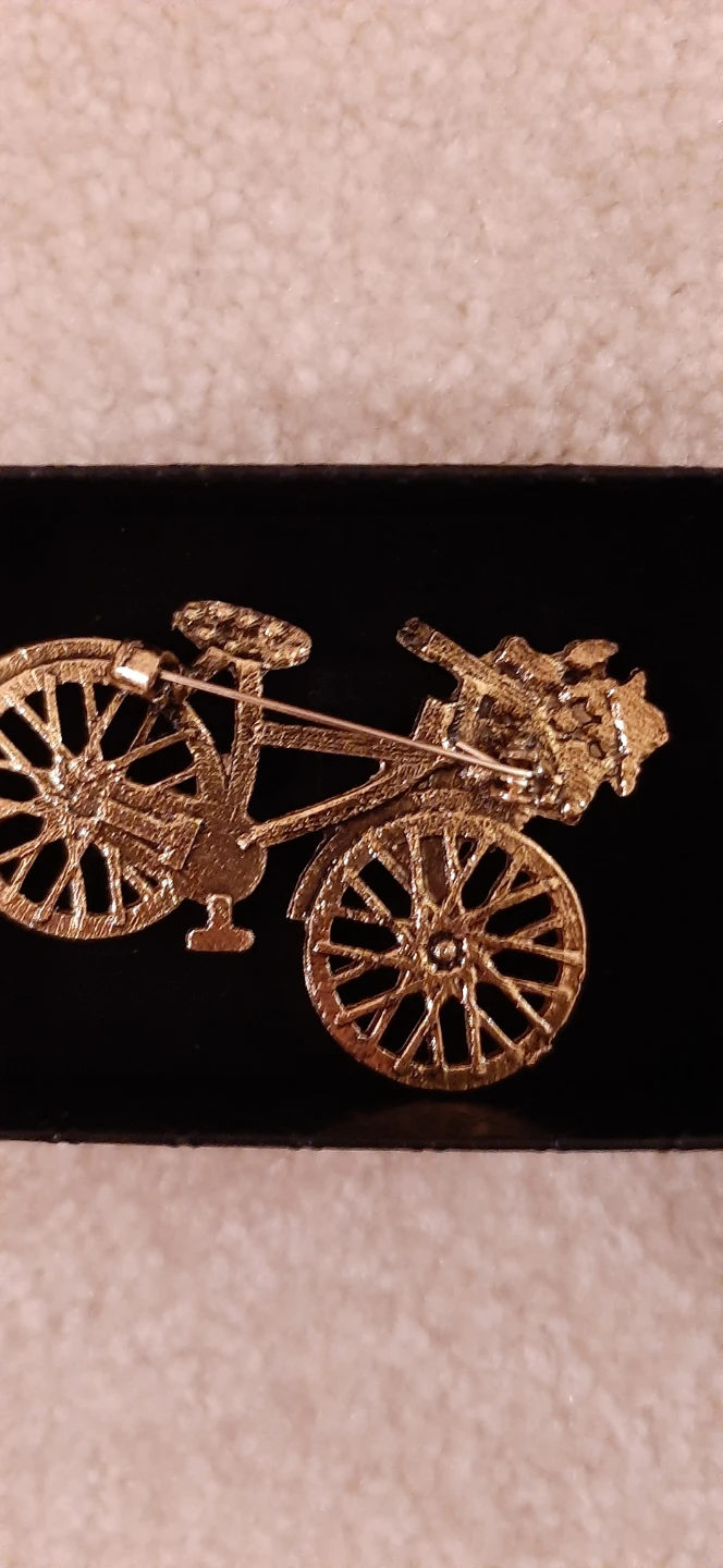 Rhinestone Bicycle Brooch with Flower Basket - photo 4